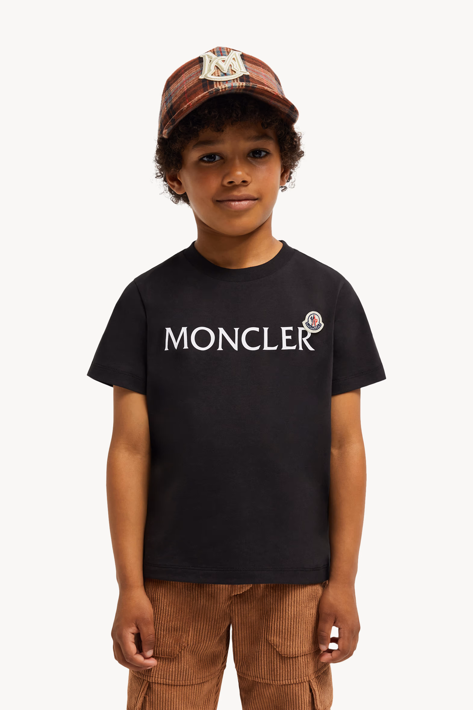 Logo Cotton T-Shirt Boy Black Moncler 2